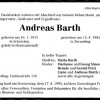 Barth Andreas 1915-1995 Todesanzeige